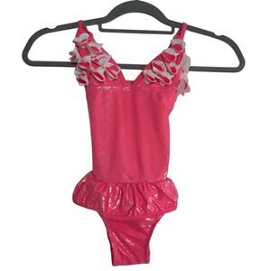 Floatimini Girl's Size 6X Shiny Pink Mermaid Scale One Piece Swimsuit